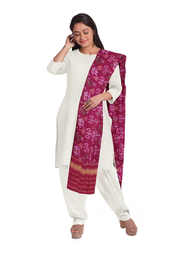 Handloom Single Ikat Patola Silk Dupatta