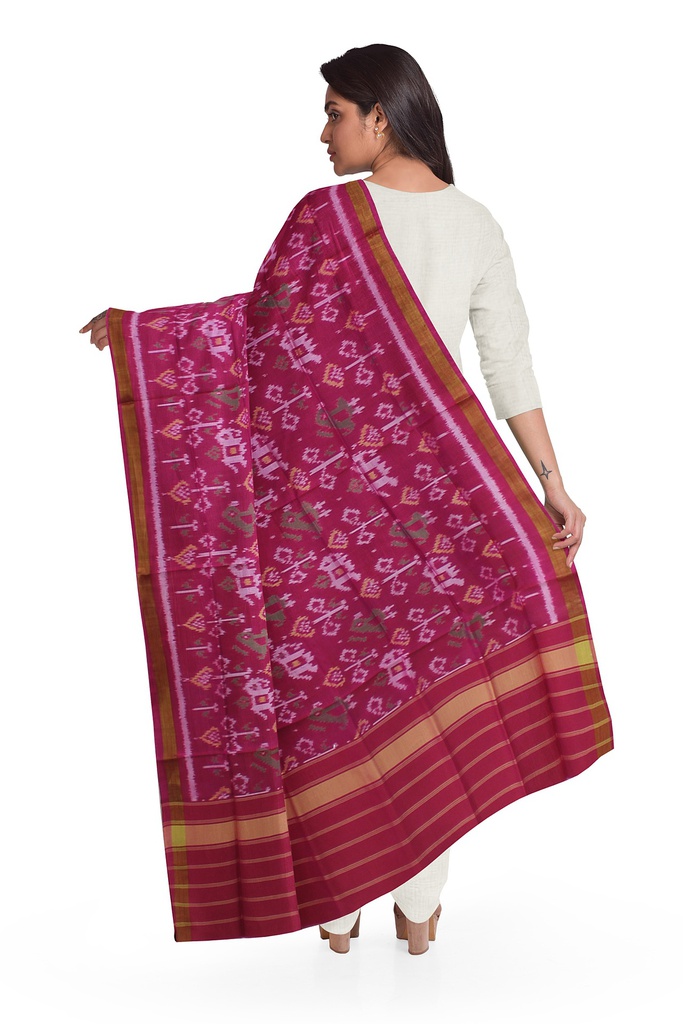 Handloom Single Ikat Patola Silk Dupatta