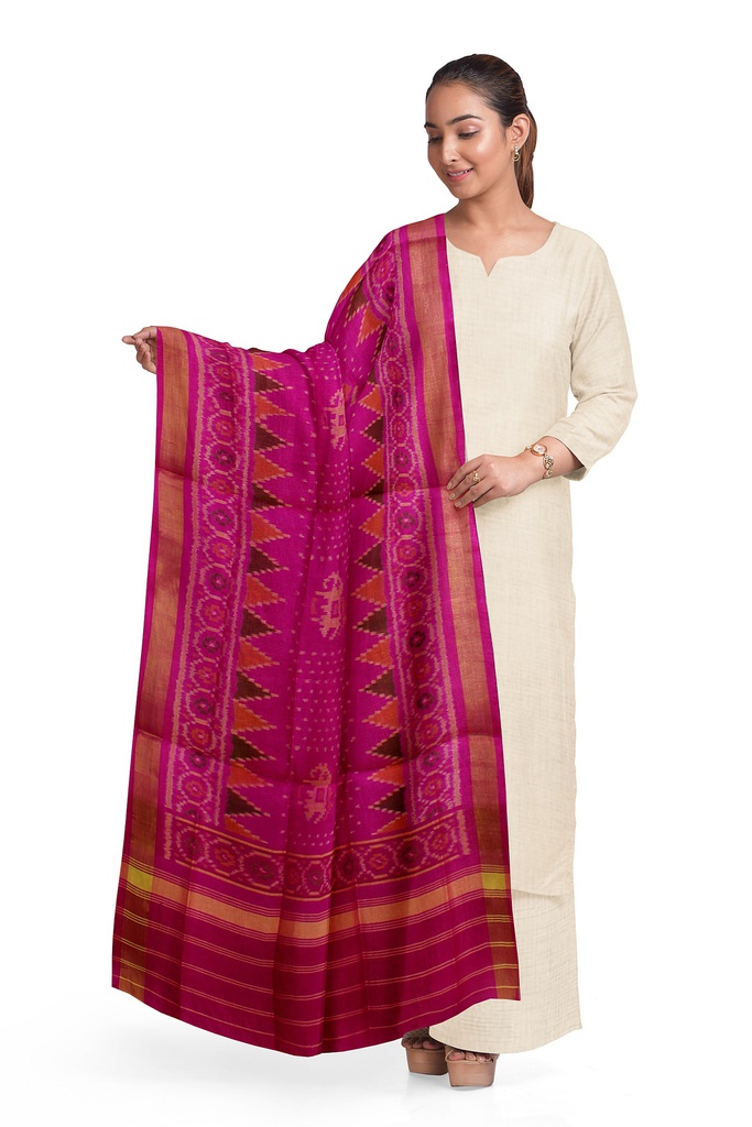 Handloom Single Ikat Patola Silk Dupatta
