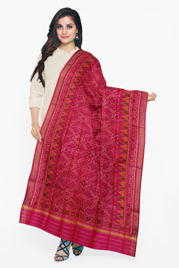 Handloom Single Ikat Patola Silk Dupatta