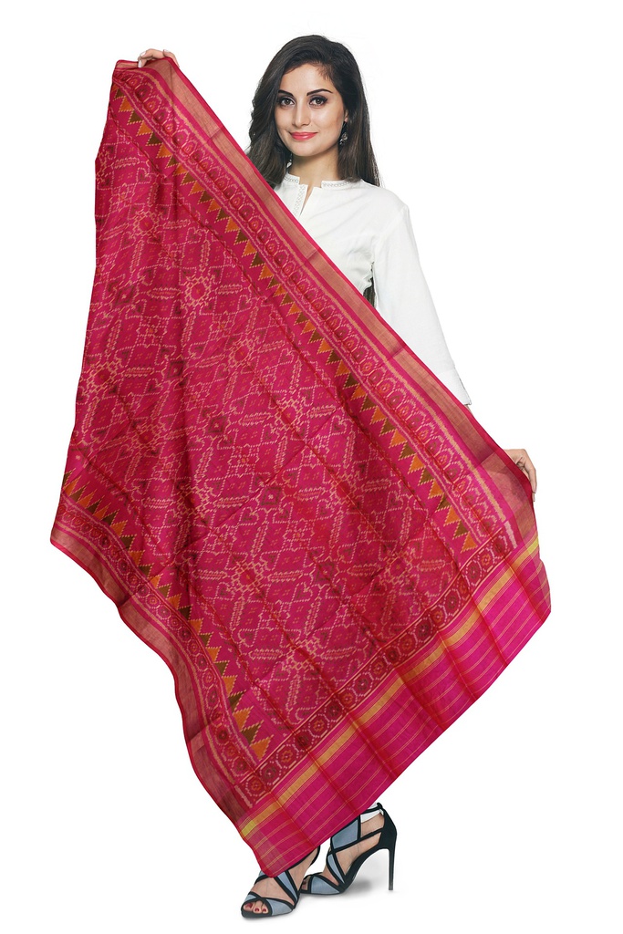 Handloom Single Ikat Patola Silk Dupatta