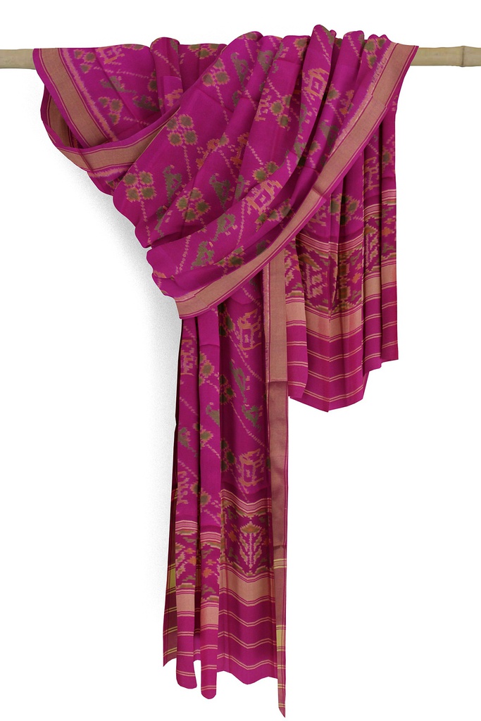 Handloom Single Ikat Patola Silk Dupatta