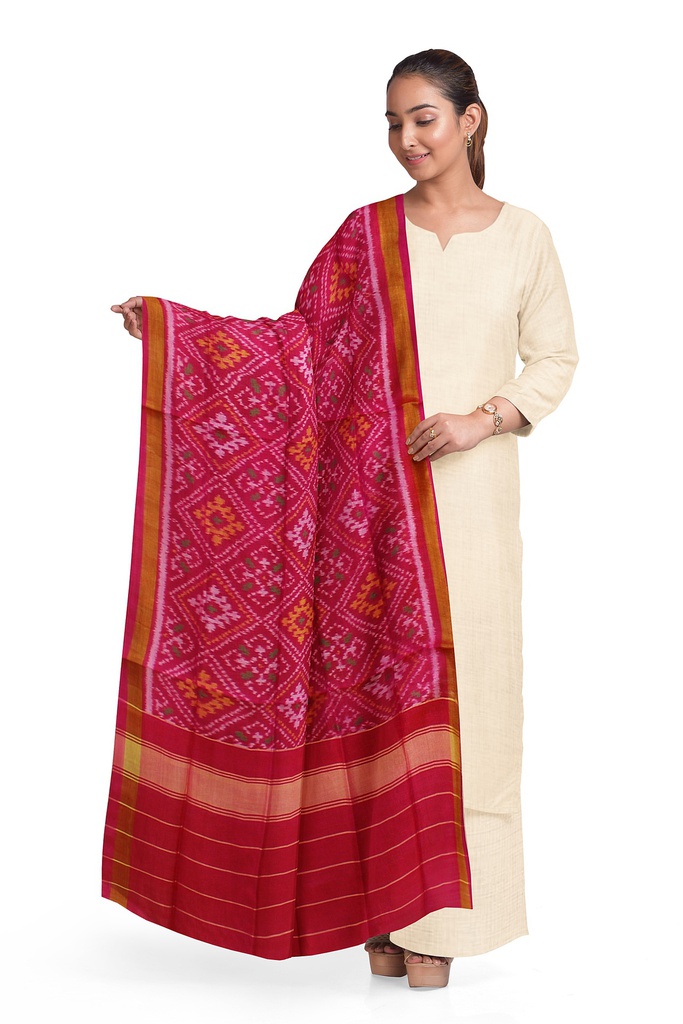 Handloom Single Ikat Patola Silk Dupatta