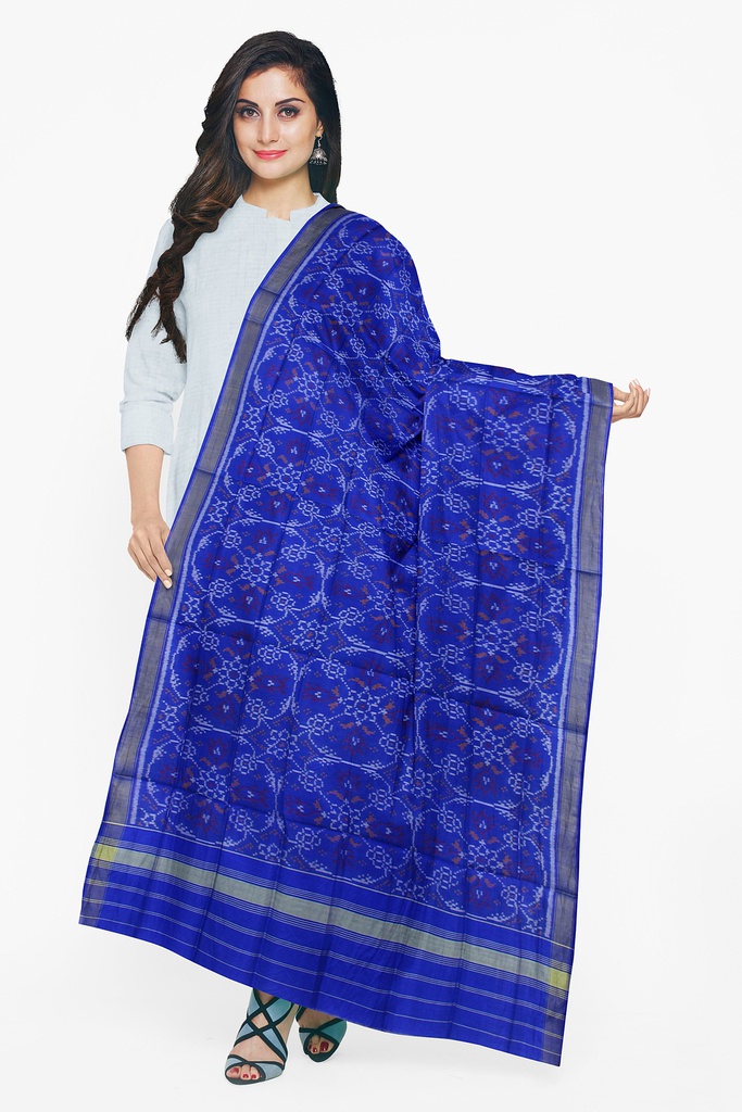 Handloom Single Ikat Patola Silk Dupatta