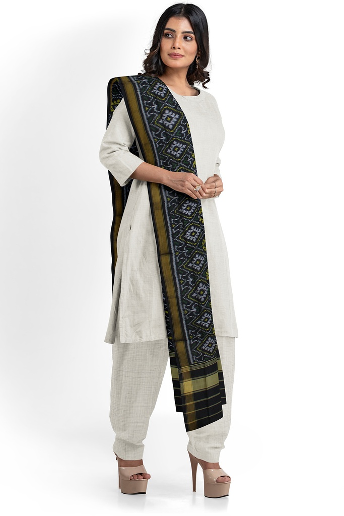 Handloom Single Ikat Patola Silk Dupatta