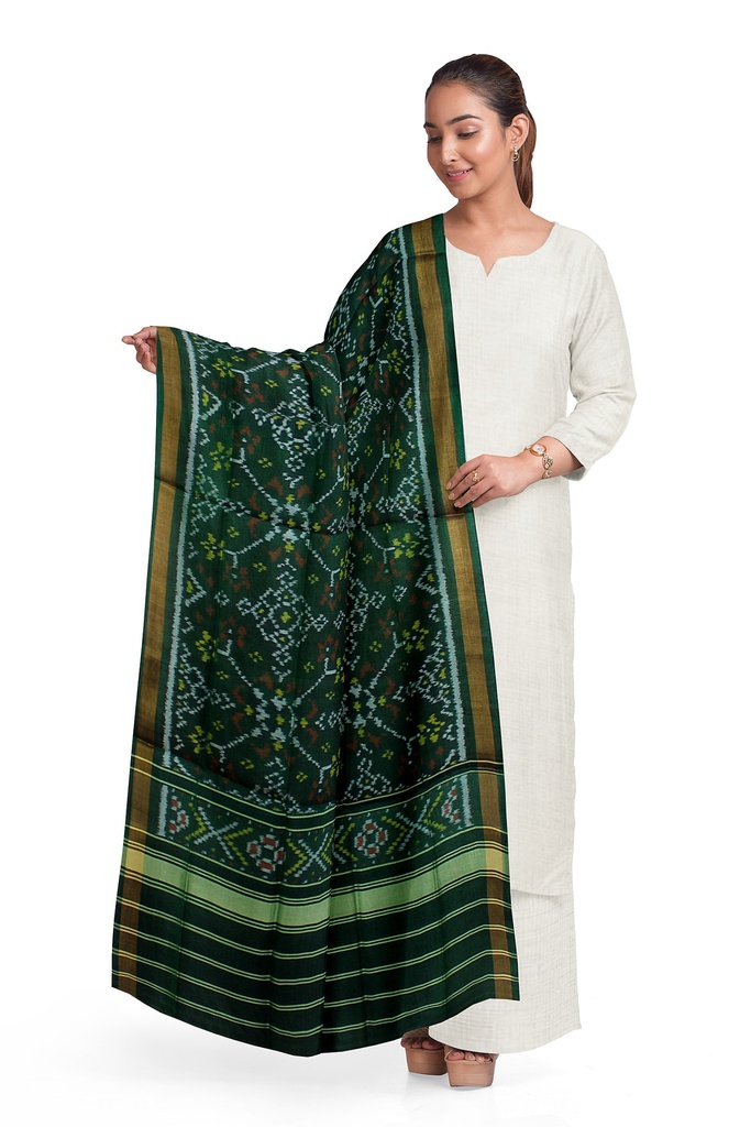 Handloom Single Ikat Patola Silk Dupatta