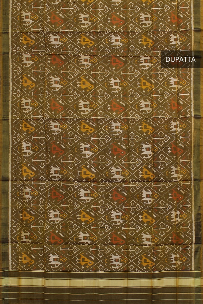 Handloom Single Ikat Patola Silk Dupatta