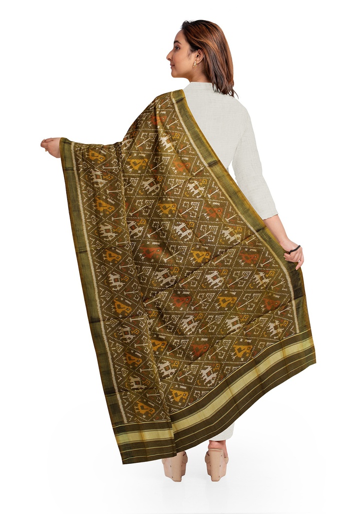 Handloom Single Ikat Patola Silk Dupatta