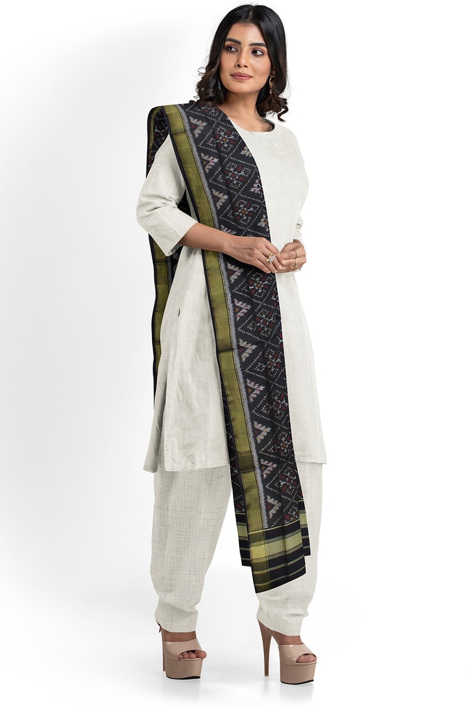 Handloom Single Ikat Patola Silk Dupatta