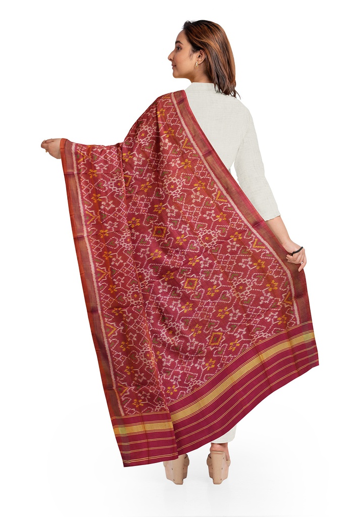 Handloom Single Ikat Patola Silk Dupatta