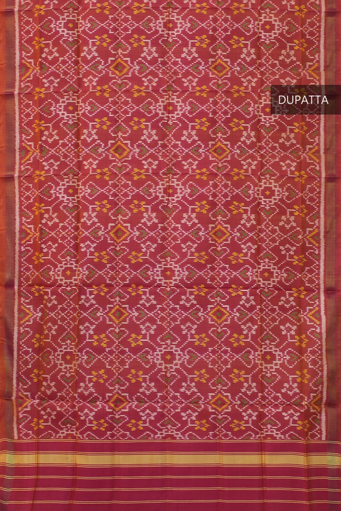 Handloom Single Ikat Patola Silk Dupatta