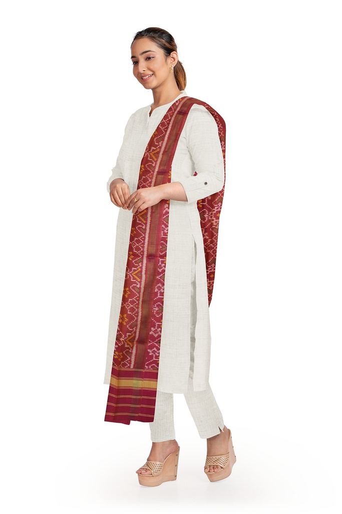 Handloom Single Ikat Patola Silk Dupatta