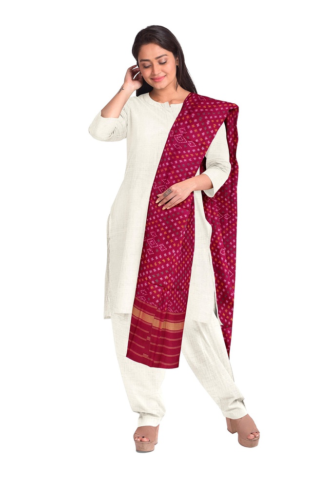 Handloom Single Ikat Patola Silk Dupatta