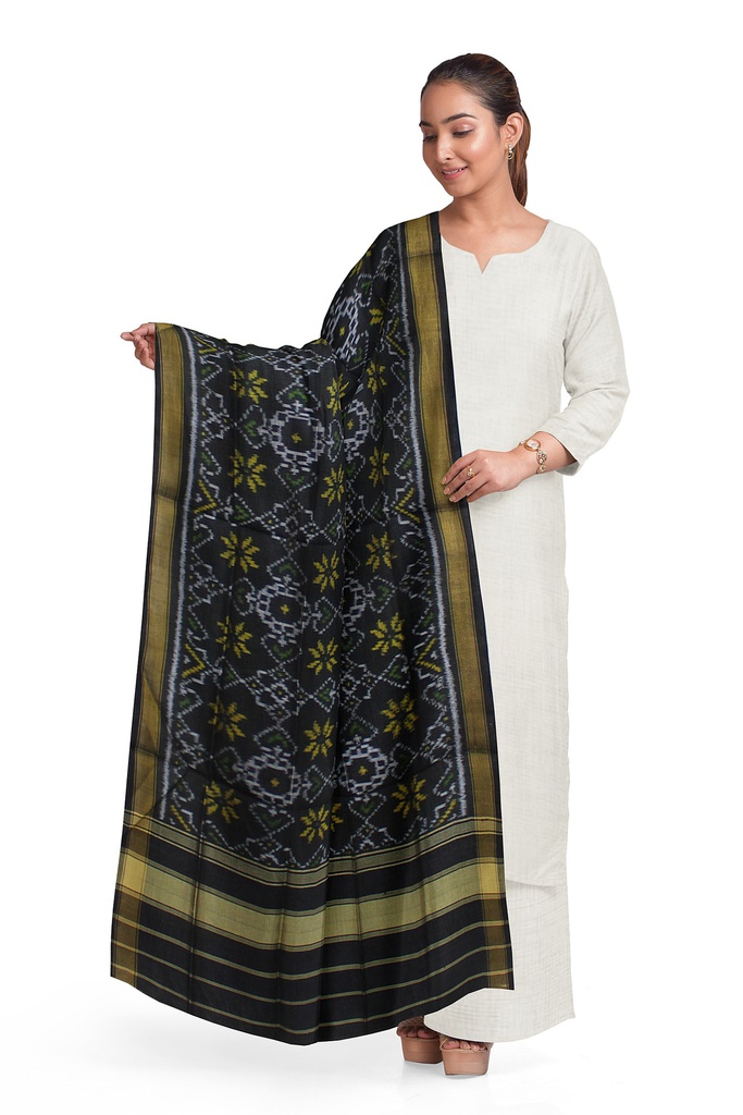 Handloom Single Ikat Patola Silk Dupatta