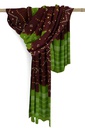Handwoven Bandhani Woolen Shawl With Mirror Work