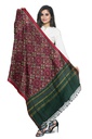 Handwoven Cotton Silk Tangaliya Ikat Dupatta