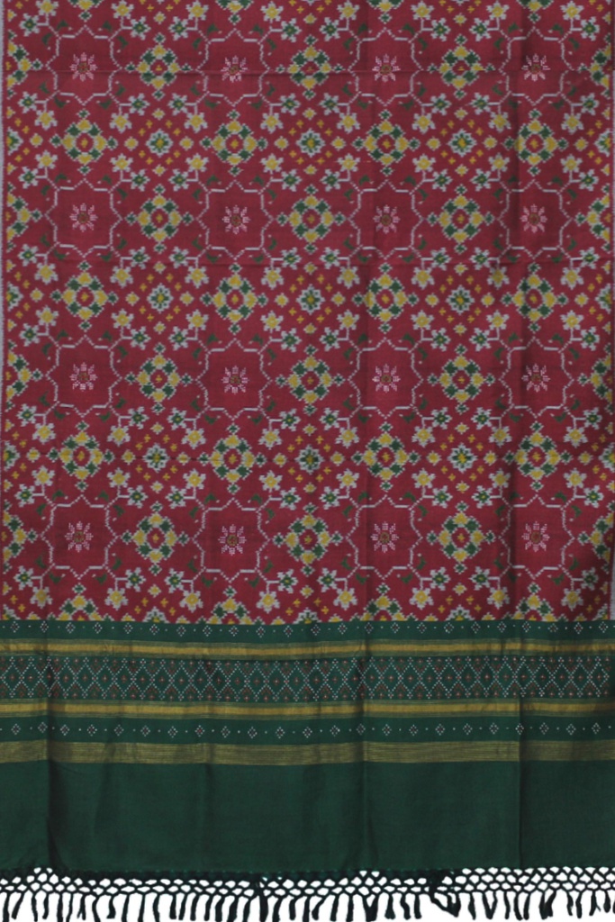 Handwoven Cotton Silk Tangaliya Ikat Dupatta