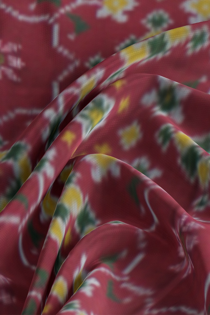 Handwoven Cotton Silk Tangaliya Ikat Dupatta