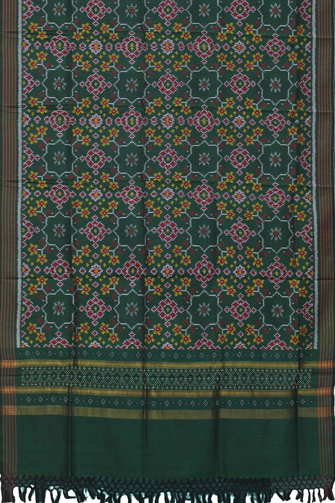 Handwoven Cotton Silk Tangaliya Ikat Dupatta