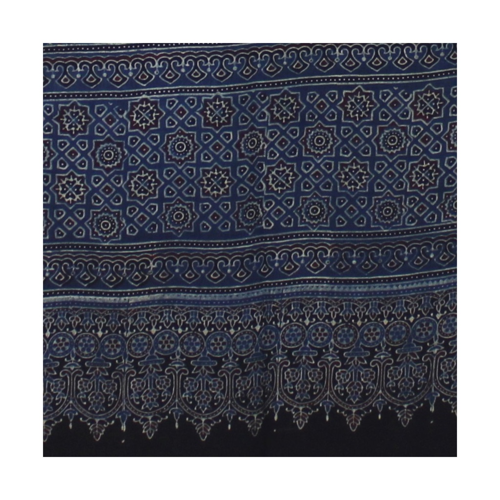 Ajrakh Hand Block Print Mashru Stole
