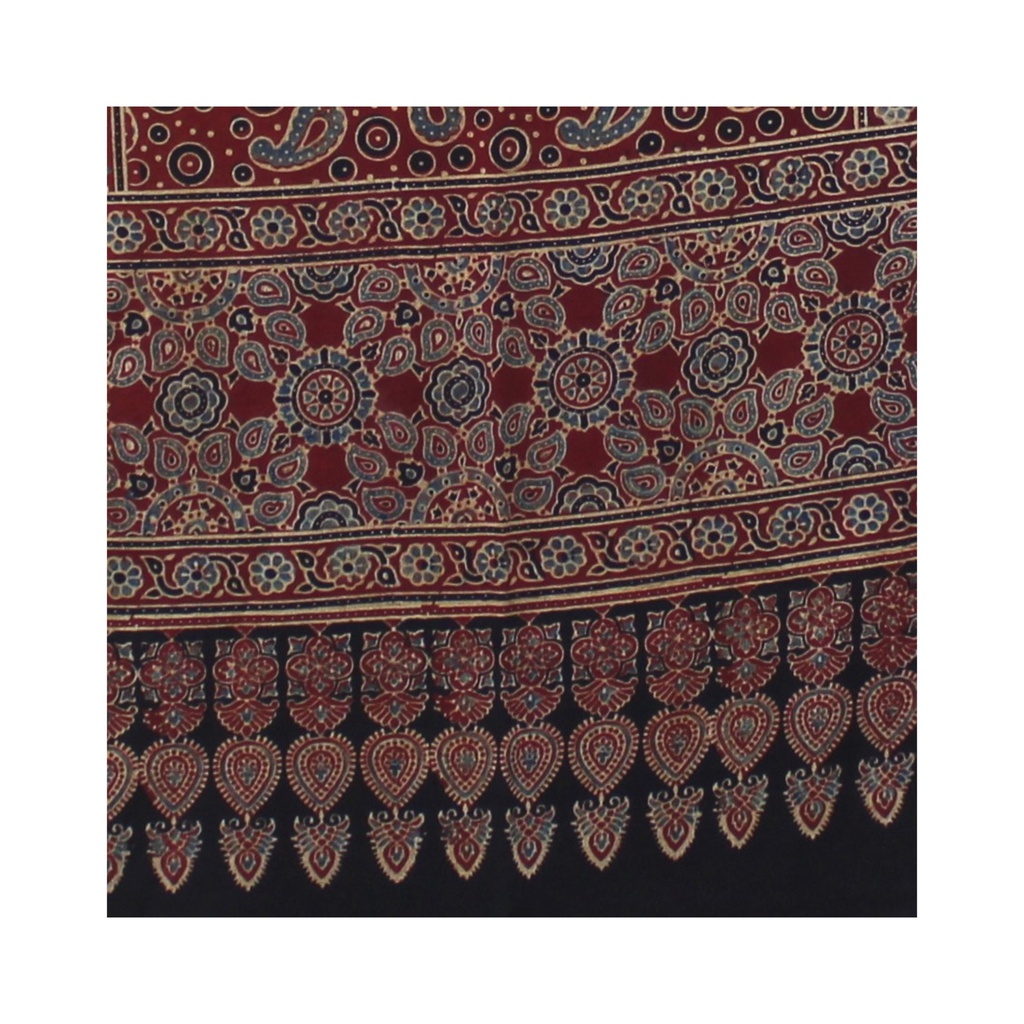 Ajrakh Hand Block Print Mashru Stole