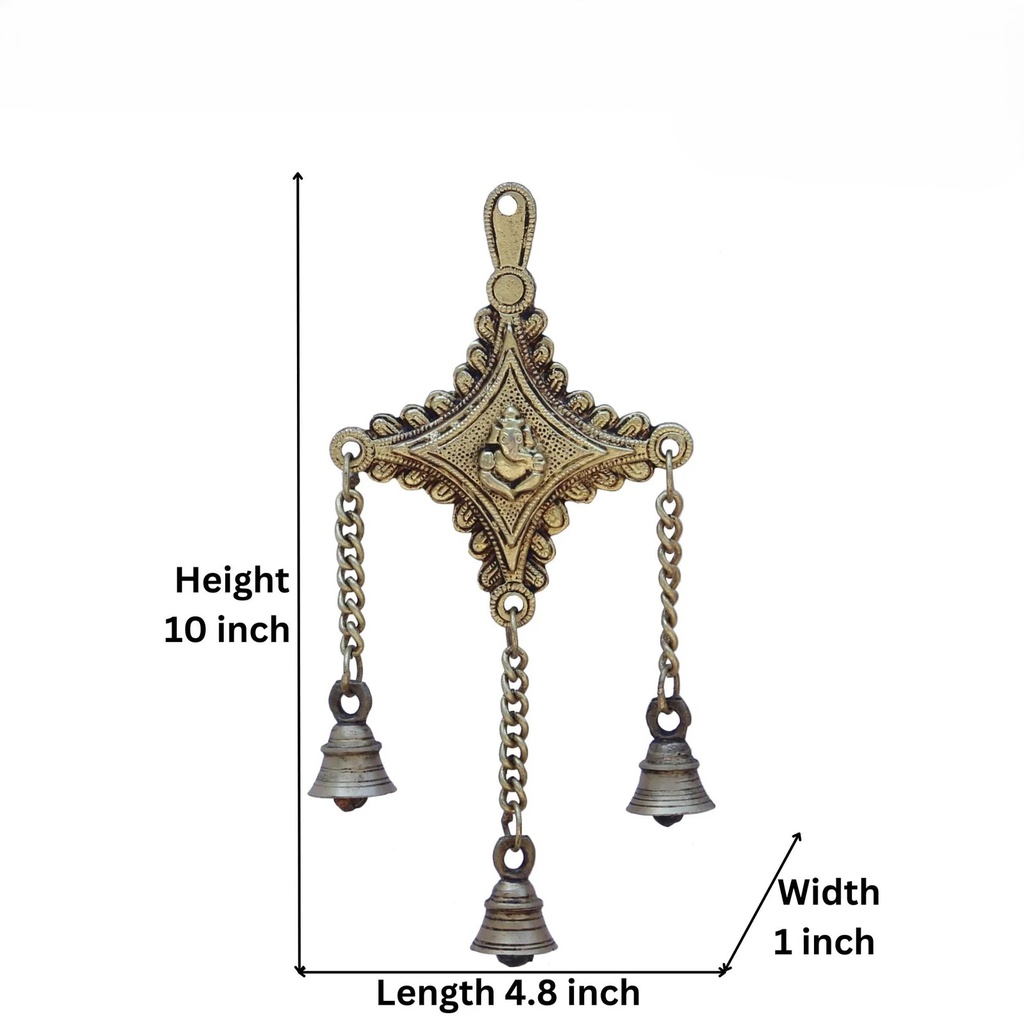 Handcrafted Brass Lord Ganesha Door Hanging with Bells