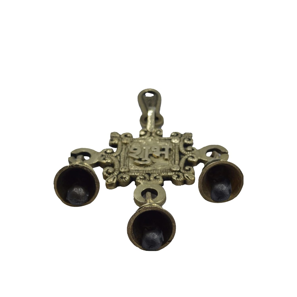 Handcrafted Brass Subh Hanging with Bells | Traditional Door &amp; Temple Décor