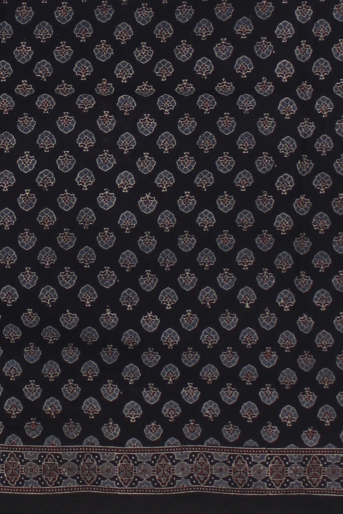Ajrakh Hand Block Print Cotton Saree