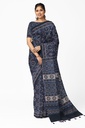 Ajrakh Hand Block Print Cotton Saree
