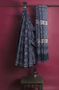 Ajrakh Hand Block Print Cotton Saree