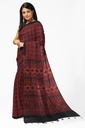 Ajrakh Hand Block Print Cotton Saree