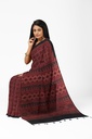 Ajrakh Hand Block Print Cotton Saree