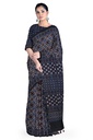 Ajrakh Hand Block Print Cotton Saree