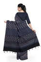 Ajrakh Hand Block Print Cotton Saree