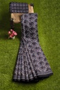 Handcrafted Ajrakh Block Print Modal Silk Saree