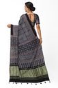Handcrafted Ajrakh Block Print Modal Silk Saree
