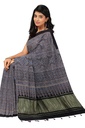 Handcrafted Ajrakh Block Print Modal Silk Saree