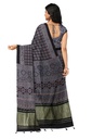 Handcrafted Ajrakh Block Print Modal Silk Saree