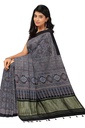 Handcrafted Ajrakh Block Print Modal Silk Saree