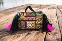 Handcrafted Banjara Boho Embroidered Shell &amp; Tassel Sling Bag
