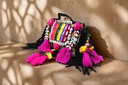 Handcrafted Banjara Boho Embroidered Shell &amp; Tassel Sling Bag