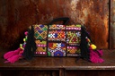 Handcrafted Banjara Boho Embroidered Shell &amp; Tassel Sling Bag