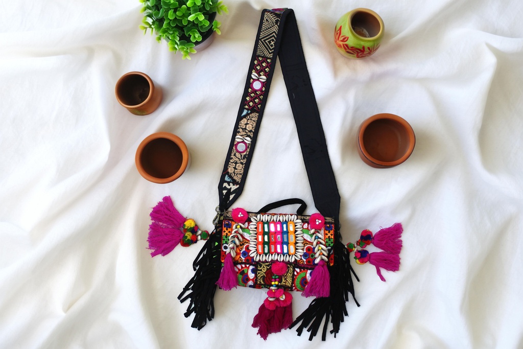 Handmade Kutchi Embroidered Sling Bag