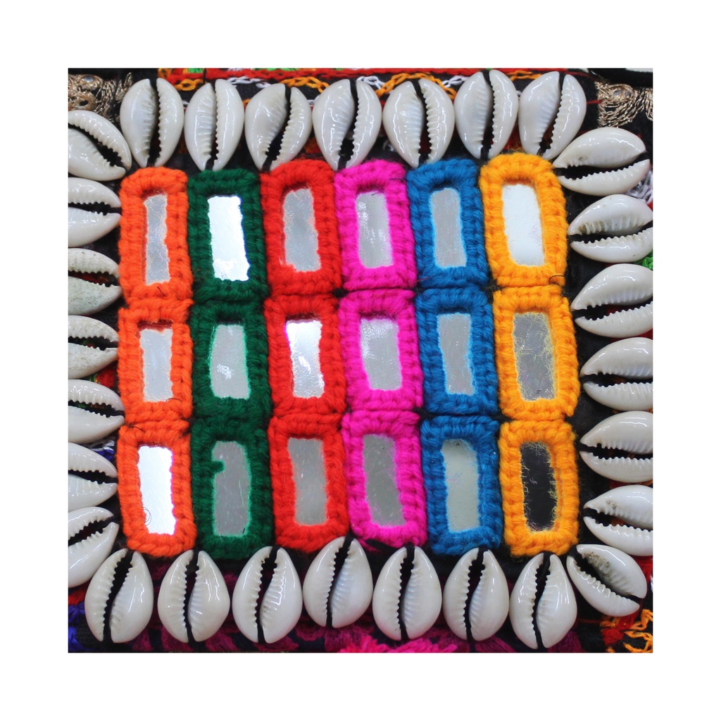 Handcrafted Banjara Boho Embroidered Shell &amp; Tassel Sling Bag