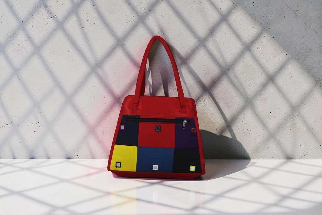 Handcrafted Mashru Tote Bag with Mirror Work