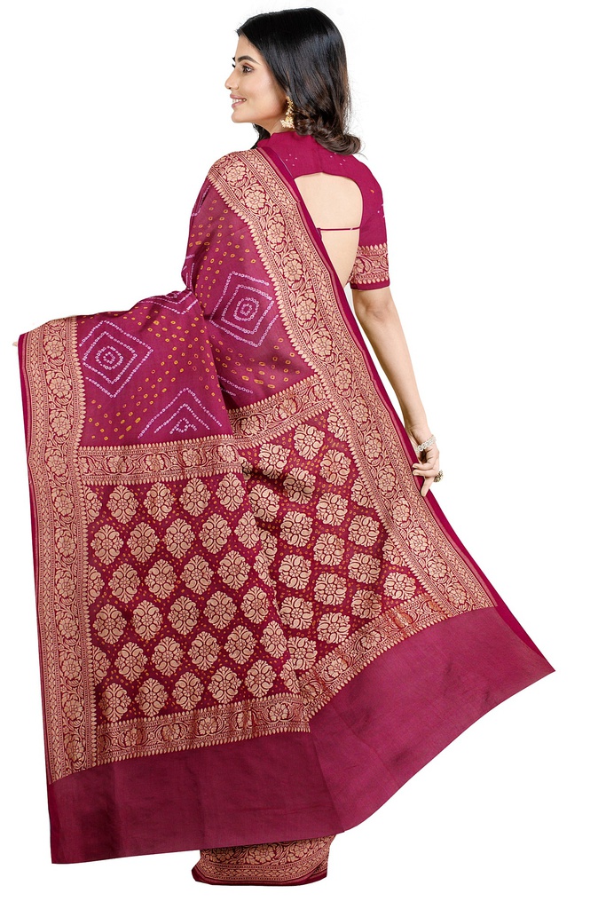 Hand Dyed Bandhani Saree