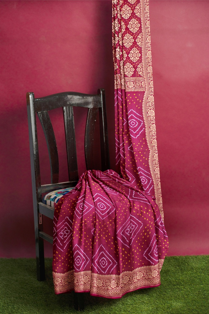 Hand Dyed Bandhani Saree