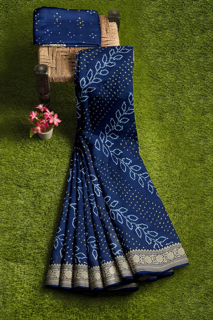 Hand Dyed Bandhani Saree