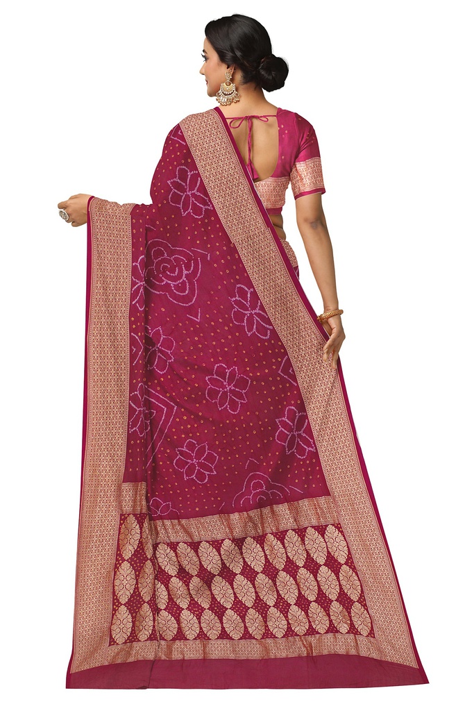 Hand Dyed Bandhani Saree