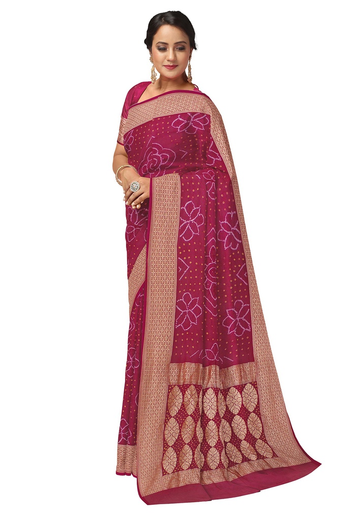 Hand Dyed Bandhani Saree